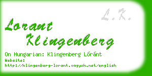lorant klingenberg business card